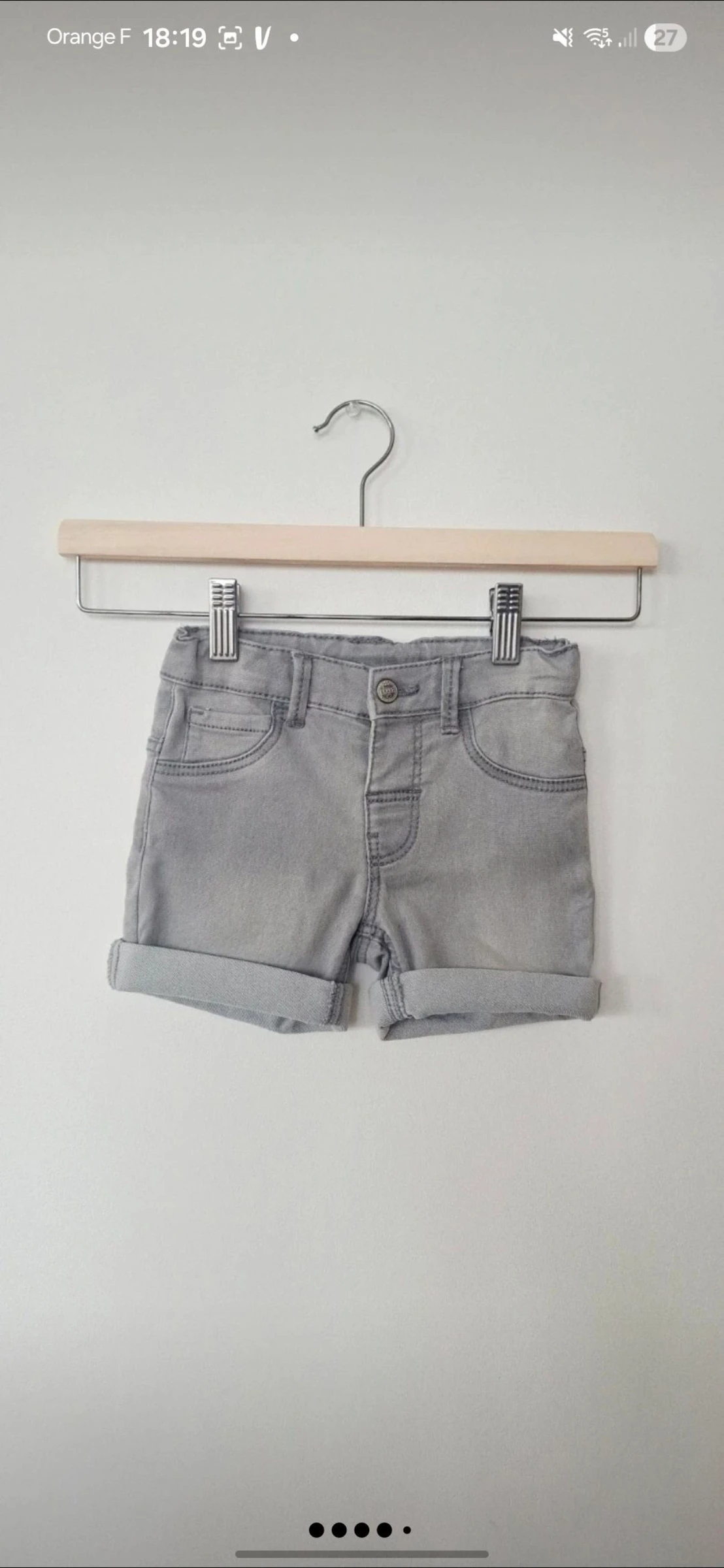 ❤️ Cute grey denim shorts – size 98 cm 3 years – – photo 2